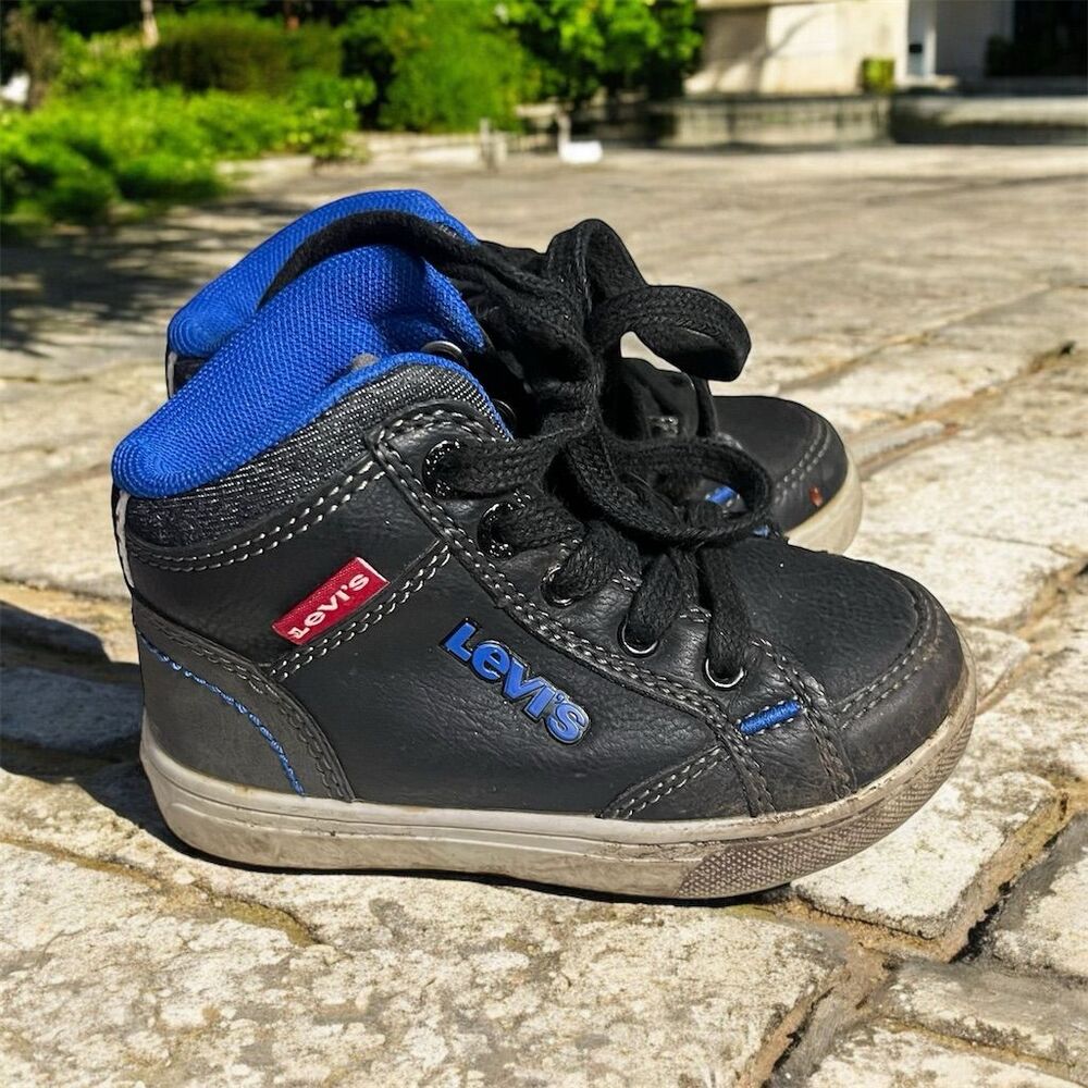 Levi's Toddler Boys High Top Sneakers Black Size 7 Lace Up Athletic Shoes